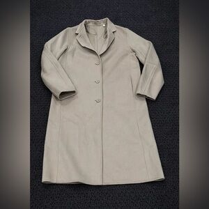 Uniqlo wool blend tan/bone coat